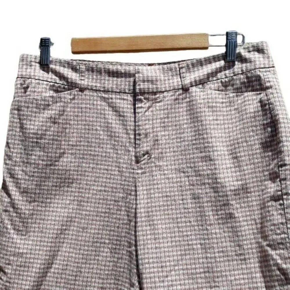 Dockers Shorts Ideal Fit Cotton Bermuda Long Picnic Plaid Brown‎ Orange Sz 12